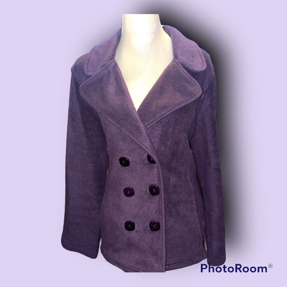 MIFRESIA Urban Life Plum Purple Fleece Pea Coat
